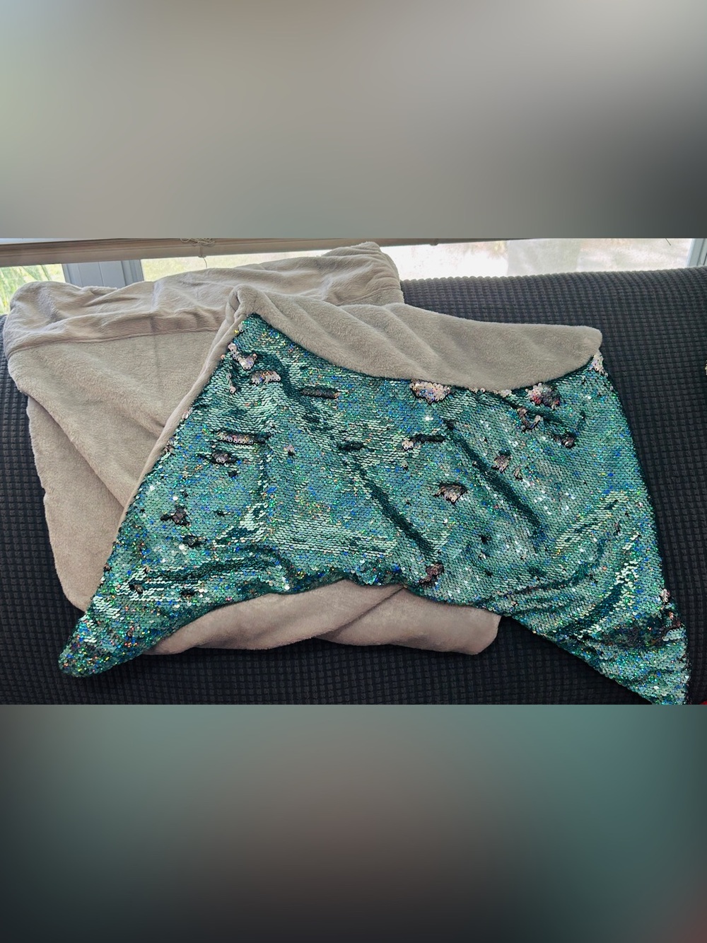 Kids Mermaid Sequin Tail Blanket -